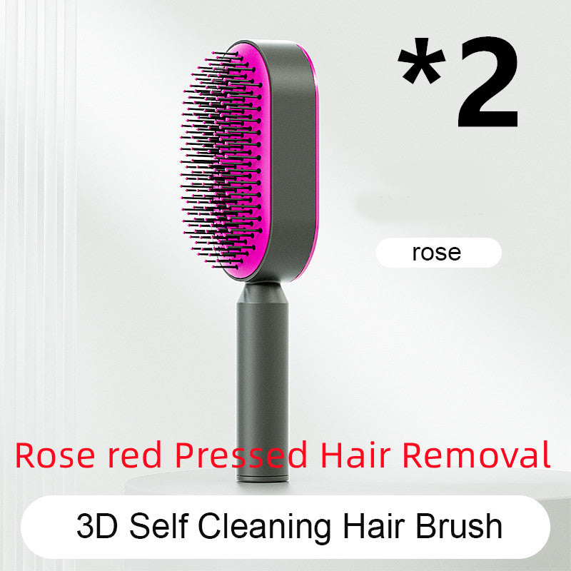 Brosse Démêlante Auto-Nettoyante | Massage Cuir Chevelu Anti-Statique